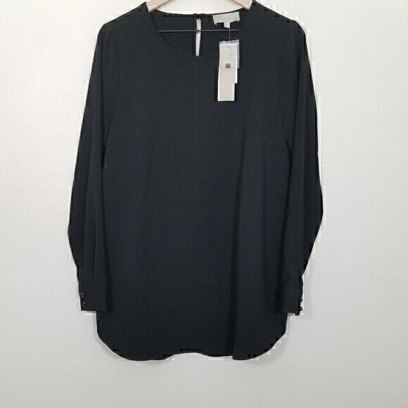Joan Vass Tops - NWT Joan Vass Long Sleeve Top Blouse Black Size 8